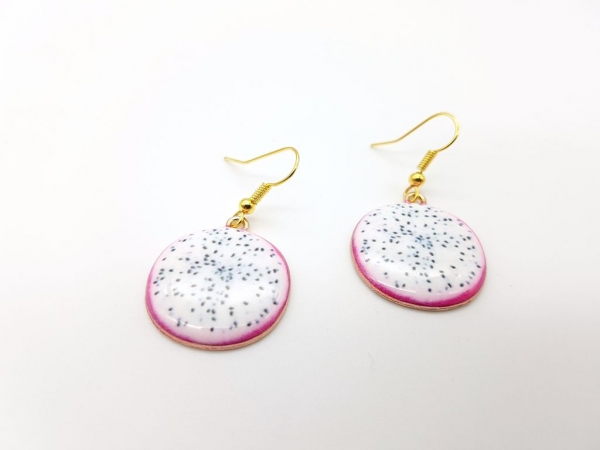 Drachenfrucht Ohrringe goldfarben